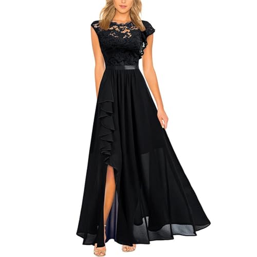 FUPODD Abendkleider Elegant Für Hochzeit Ärmellos Kleid Hochzeitsgast Damen Vorne Kurz Hinten Lang Cocktailkleid Abendkleid Ballkleider...
