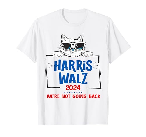 Childless Cat Lady Harris Walz 2024 Kamala Harris Cat Lover T-Shirt
