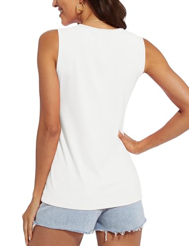 MAGCOMSEN Women's Workout Tank Top Athletic Muscle Sleeveless Crew Neck Shirt UPF 80+ Moisture Wicking Gym Running2