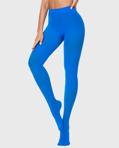 Image of DUCMODA Womens 80 Denier Opaque Tights, Women's Soft Solid Color Footed Pantyhose, High Waist Stocking with 30+ Colors