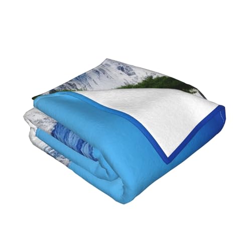 Couverture polaire douce imprimée montagne : le cadeau idéal cocooning - 4
