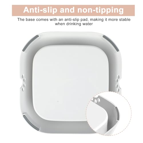 Wassernapf für Hunde und Katzen, 1L, Anti-Schwapp & Anti-Schlabber Design, Auslaufsicher, Reise Trinknapf für Unterwegs, Weiß mit Doppelte Schwimmende Platte, Kein Verschütten, Hygienisch & Praktisch