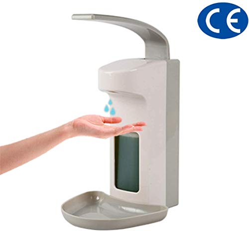 Preisvergleich Produktbild YspgArt Seifenspender Ohne Bohren Seifenspender Wandbefestigung Edelstahl Eurospender Desinfektion Wandspender Sensor 1000ml Armhebelspender seifenspender grau für Seifenspender Bad Küche