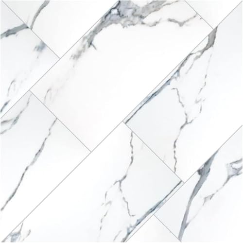 Tenedos 12x24 White with Bardiglio Grey Veining Porcelain Floor Tile
