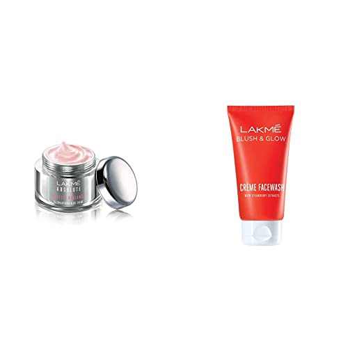 Image of Lakme Absolute Perfect Radiance Skin lightening /Brightening Night Creme, 50g and Strawberry Creme Face Wash, 100g