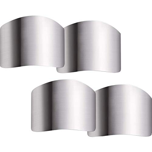 Preisvergleich Produktbild SODIAL 4Er Pack Edelstahl Fingerschutz Fingerschutz Sicher Messerschutz Sichere Scheibe Hacken Küchenwerkzeug Zum Schneiden Und Schneiden In Küchen