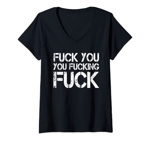 Donna F ck You F cking F ck Divertente Sarcastico Tshirt Gag Regali Maglietta con Collo a V