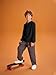Haloumoning Boys Fashion Hoodies Kids Long Sleeve Hooded Sweatshirts 5-14 Years Black