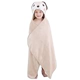 Picture of MICHLEY Cartoon Hooded Baby Towel Unisex, Premium Soft Swimming Bathrobe Large Washcloths 27.5" x 47" for 0-7T (Dog)