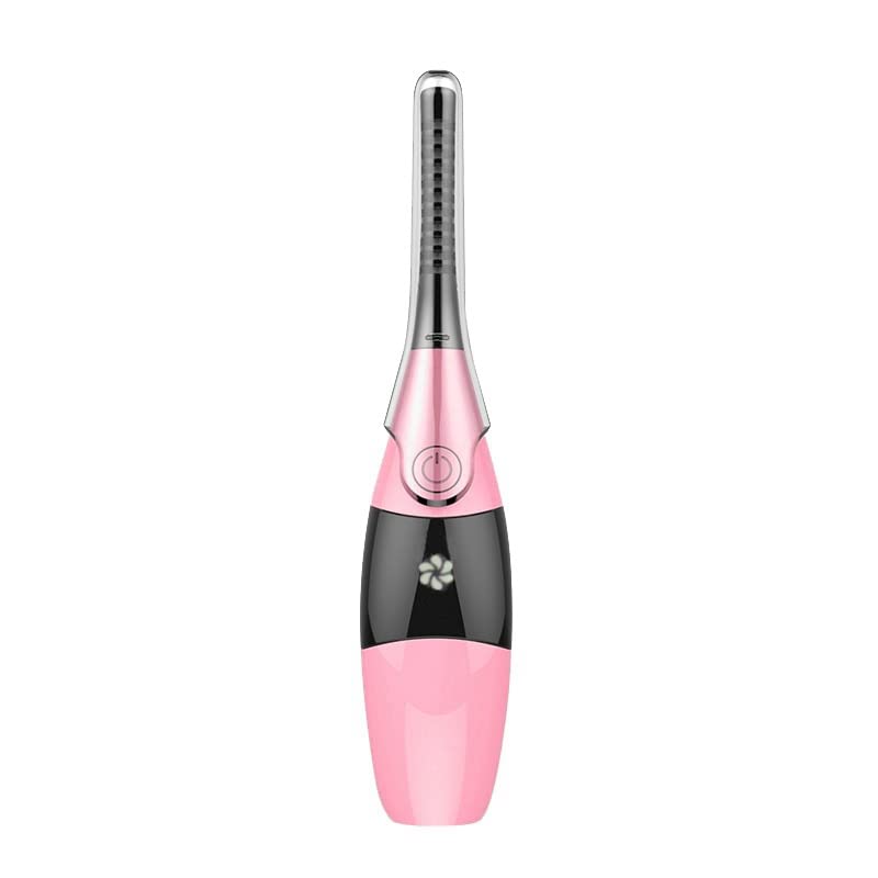 Oikabio Rizador de pestañas eléctrico con pantalla LCD, recargable, calentamiento rápido, color rosa