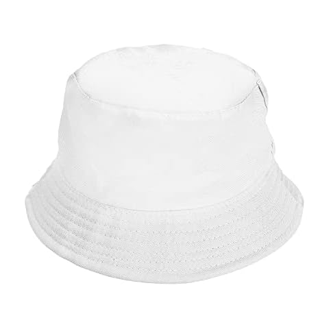 WLLHYF Bucket Hat Summer Fisherman Sunshade Caps Holidays Accessories Packable Strings Crochet Beanie Headwear Beach Outdoor Hiking Camping for Women Men Adults Teens Girls Kids (White) Cover