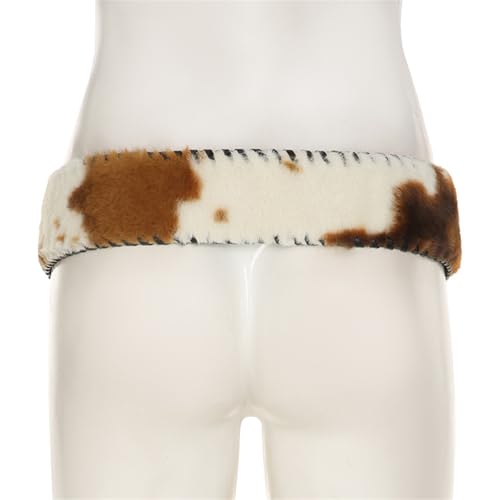 Rivet Studded Corset Adjustable Waistband Plush Patchworked Waist Belt Women Cincher Cool Western Belt for Casual Formal4