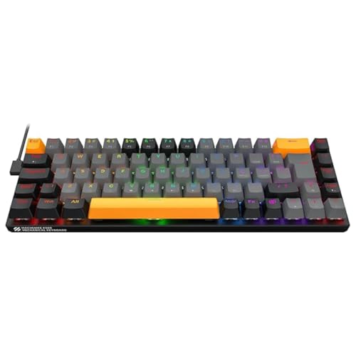 Teclado Mecânico Gamer Machenike K500-B68 RGB, Aluminio Hot-Swap, Switch Red, Cinza, ABNT2 C/fio