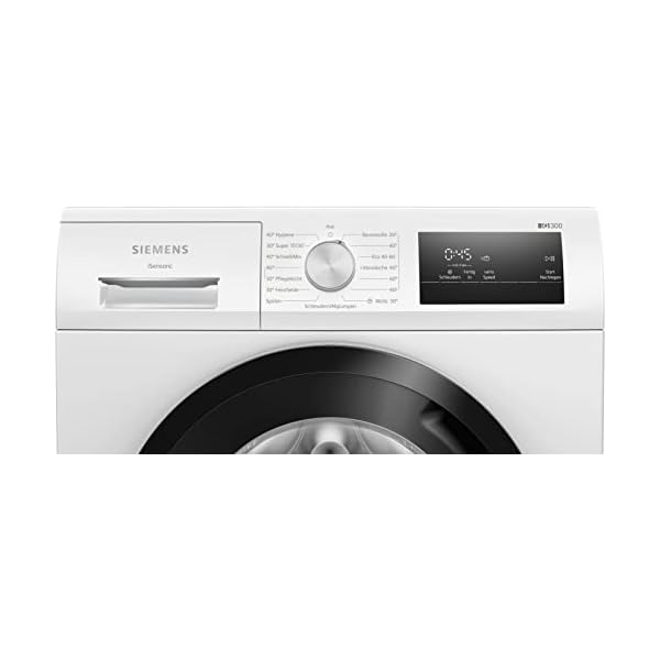 Siemens WM14N0K5 Waschmaschine iQ300, Frontlader mit 7kg Fassungsvermögen, 1400 UpM, speedPack L, simpleTouch LED-Display, iQdrive-Motor, AquaStop, Weiß, 60cm – Bild 3