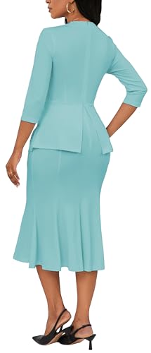 Image of Elegant Church Dress for Women Midi Dresses Work Wear Vintage Pencil Dress for Business Casual Outfits