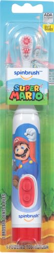 Spinbrush Super Mario Kid's Electric Toothbrush, Soft, Pack of 2
