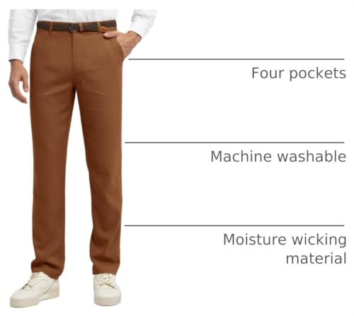 Image of Willit Men's Linen Pants Casual Linen Dress Pants Beach Summer Lightweight Trousers 28 inch 30 inch 32 inch