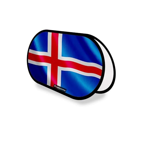 Drapeau Islande Ovale en polyester résistant 70x120cm de qualité supérieure