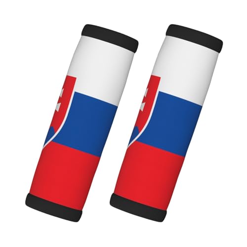 Paquete de 2 fundas para asas de equipaje con diseño de bandera de Eslovaquia para maletas, asas de mochila