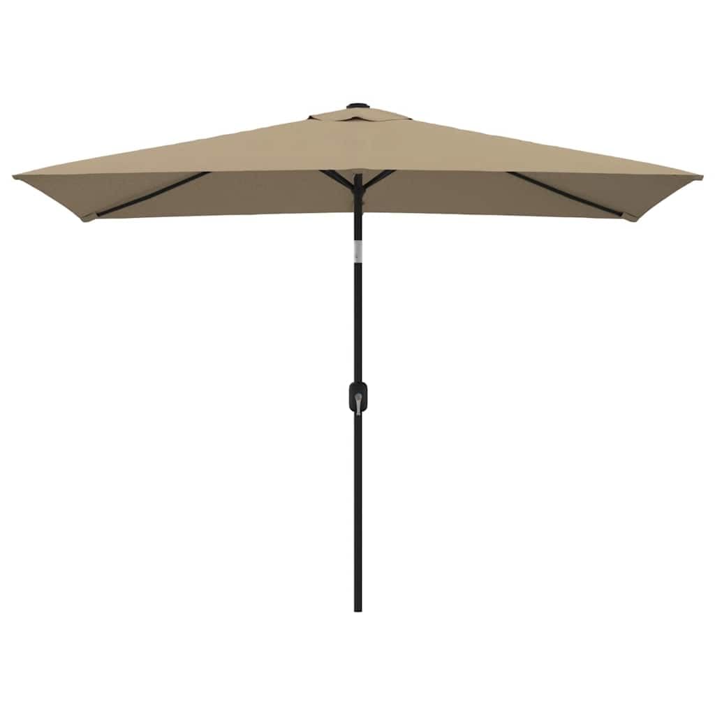 Parasol ogrodowy, parasol przeciwsłoneczny, baldachim do ogrodu, na zewnątrz, na patio, z metalowym słupkiem, 300x200 cm, kolor taupe