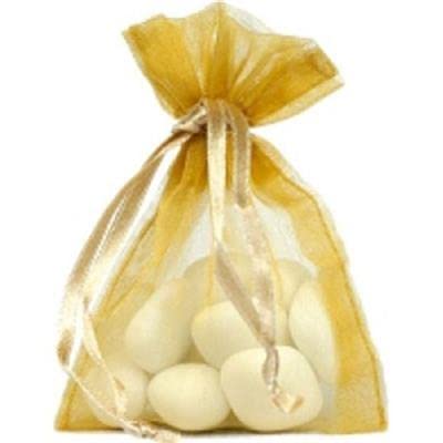 Mondial-fete - 25 Sachets organza jaune-or à dragées 9 x 12 cm Cover