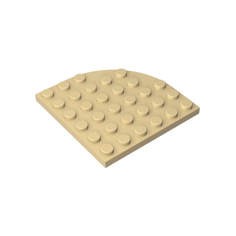Gobricks GDS-701 Plate Round Corner 6 x 6 10PCS Compatible with Lego Toy 6003 4500517 6057460 DIY Parts and MOC Components for Major Brick Brands Color:Tan 5