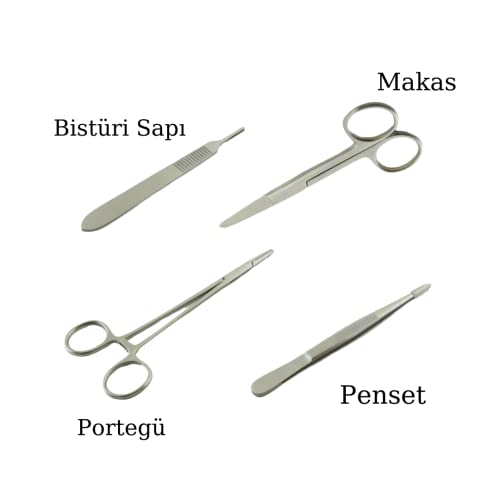 PraticMed Cerrahi Dkiş Eğitim Seti Sütür Ligatür Anastomoz Eğitim Seti Eğitim Videolu 20 Parça (Siyah)