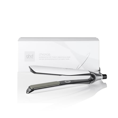 ghd Chronos Hair Straightener & Styler in White - Most Advanced Styler 3X Faster Styling More Shine No Extreme Heat Damage - for All Hair Types - (UK Plug)