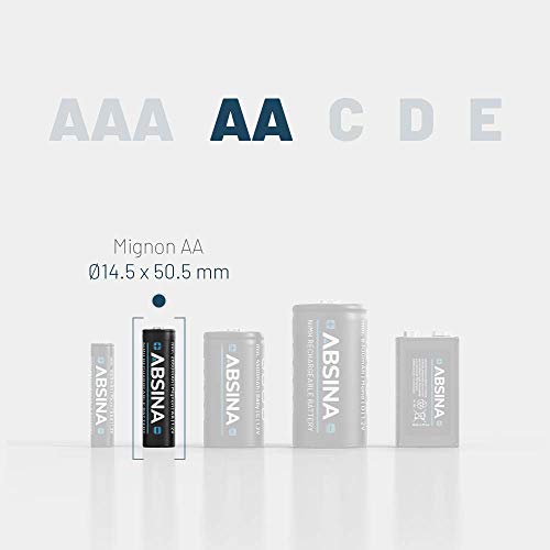 ABSINA Akku AA wiederaufladbar 2900 NiMH mit 1,2V & min. 2650mAh – Ansicht 3