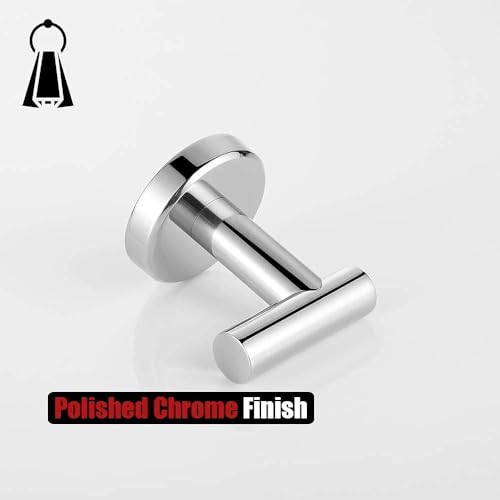 YUET 4 Pcs Bathroom Towel Hook,Screw in Metal Coat Hooks, Heavy Duty 10kg Capacity - Image 3