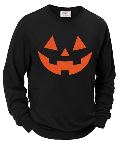 Arvilhill Men's Funny Halloween Sweatshirt Pumpkin Face Hoodie Long Sleeve Crewneck Jack O Lantern Shirt XXL