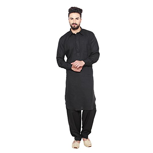 Sojanya (Since 1958, Men's Cotton Blend Pathani Kurta & Salwar SET