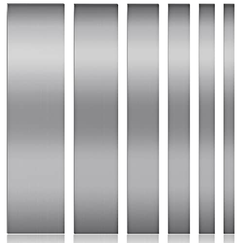 6 Pcs 304 Stainless Steel Strips Stainless Steel Sheet Metal Finishing Sheet Metal Gap Filler Trim Strip for Kitchen DIY Craft 30 Inch Long, 0.04 Inch Thick(1/2, 1, 1.5, 2, 3, 4 Inch Wide)