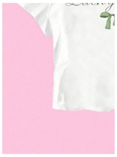 Girl's Summer Graphic Crop Tops Short Sleeve Letter Bowknot Print T Shirts Crewneck Tees4