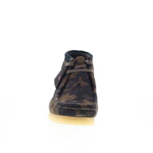Image of Clarks Men's Wallabee Boots Black /Khaki Floral Suede 10.5 Medium