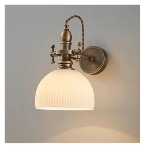 ASerZenith Wall Light,Vintage Copper Glass Led Wall Lamp - Retro Home Lighting Fixture For Bedroom & Foyer, Contemporary Warm Light Decor, Stylish Design, Indoor Wall Sconce(Stylea-Warm Light)