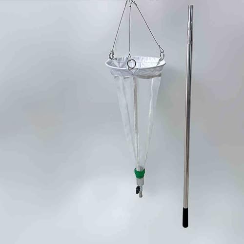 Mesh Plankton Net with 9.8ft Telescopic Rod - 112μm/64μm Biological Sampling Net for Collecting Phytoplankton & Zooplankton - Ideal for Marine Research & Aquatic Studies