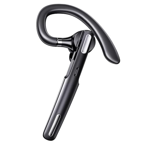 Kelazola Bluetooth Headset, Wireless Bluetooth Earpiece V5.3 Hands-Free Earphones with Built-in Mic for Cell Phone/PC Tablet/Laptop Computer, Headphones for Trucker/Driver/Business