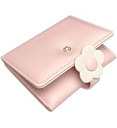momerch Cute Flower Purse Cash Bag for Women Girls, Slim Trifold Leather Bag Coin Wallet Cash Poc...