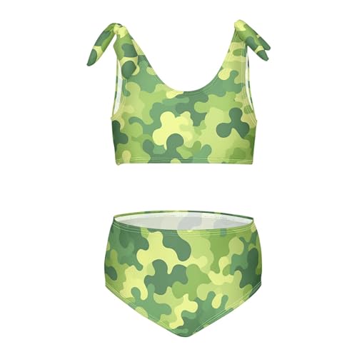 KLL Military Camouflage Pattern Safari Girls 2 Piece Bikini Sets Quick-Dry Swimsuit Swimwear Adjustable Strap