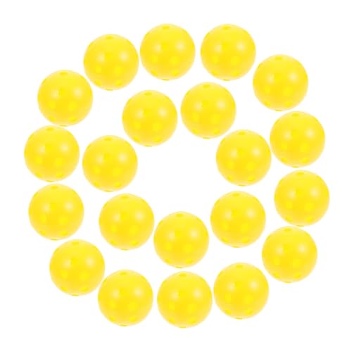 HANABASS 6 Pack Practice Golf Balls Plastic Training Balls for Swing Practice 42mm Yellow for Driving Range