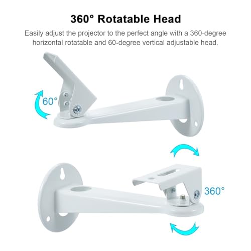 Soporte para miniproyector ajustable con colgador de pared y carga de 3 LB 3