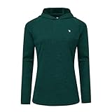 Rdruko Sportshirt Damen Langarm Laufshirt UV Shirt Sun Hoodie Sonnenschutz UPF 50+ Pullover mit Kapuze (Dunkelgrün, S)