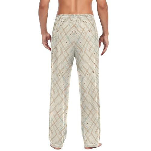 GuoChe Mens Cotton Pajama Bottoms Lightweight Pyjama Pants with pockets for Winter Sleeping Small2