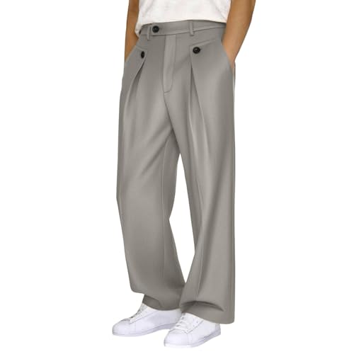 Pantalon d'affaires taille haute pour homme style chino large et pantalon crayon
