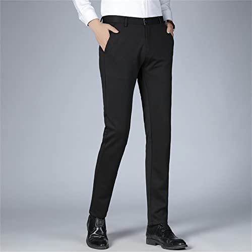 Maiyifu-GJ Men's 4-Way Stretch Dress Pant Straight Fit Flat Front Tapered Suit Pant Lightweight Business Comfort Trousers2
