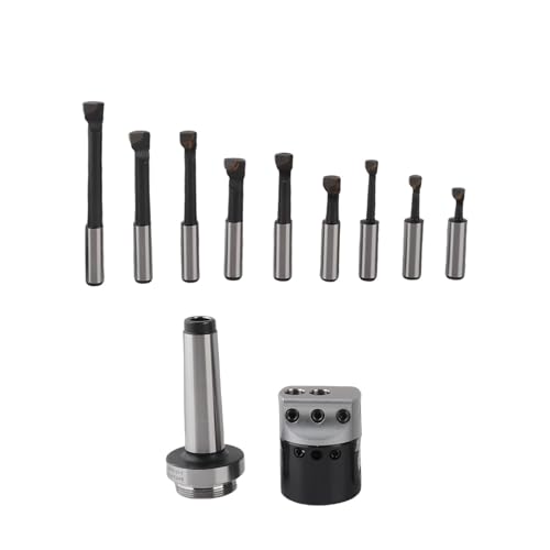 Jeu De Barres D'alésage 9Pcs clé hexagonale machine CNC Ensembles de têtes ennuyeuses trousses d'outils en acier au carbone filetage de queue 1-1 / 2-18UNF M12 MT3 tête d'alésage F1-12mm