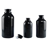  Bottiglia in plastica (PE), cilindrica a collo stretto, capacità 250 ml, chiusura con tappo a vite e sottotappo (inclusi), grigio scuro