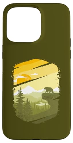 Carcasa para iPhone 15 Pro Max Bear Nature Graphic Verde