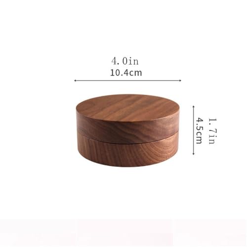 Cendrier rond en bois de noyer extérieur et intérieur avec insert en acier portable